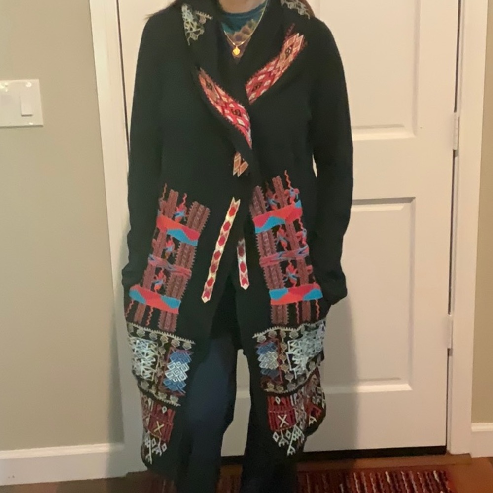 Johnny was Colorful Patterned Long Cardigan